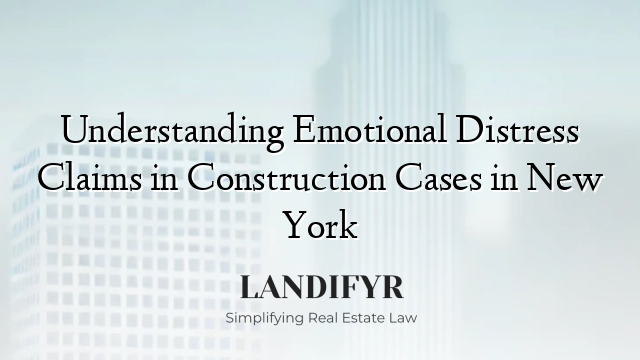 Understanding Emotional Distress Claims in Construction Cases in New York
