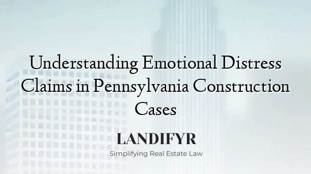 Understanding Emotional Distress Claims in Pennsylvania Construction Cases
