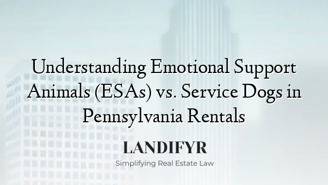 Understanding Emotional Support Animals (ESAs) vs. Service Dogs in Pennsylvania Rentals