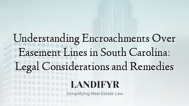 Understanding Encroachments Over Easement Lines in South Carolina: Legal Considerations and Remedies