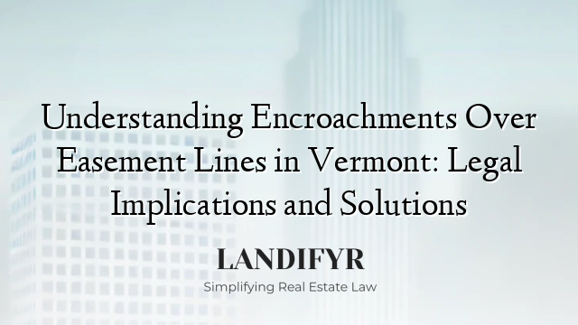 Understanding Encroachments Over Easement Lines in Vermont: Legal Implications and Solutions
