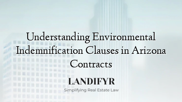 Understanding Environmental Indemnification Clauses in Arizona Contracts
