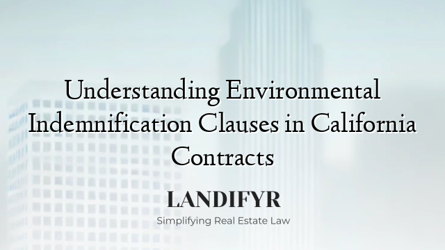 Understanding Environmental Indemnification Clauses in California Contracts