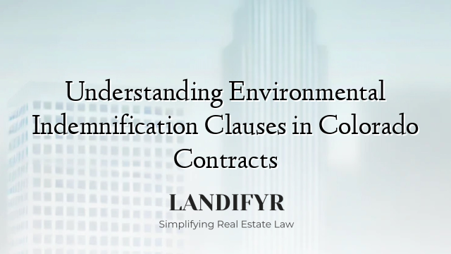 Understanding Environmental Indemnification Clauses in Colorado Contracts