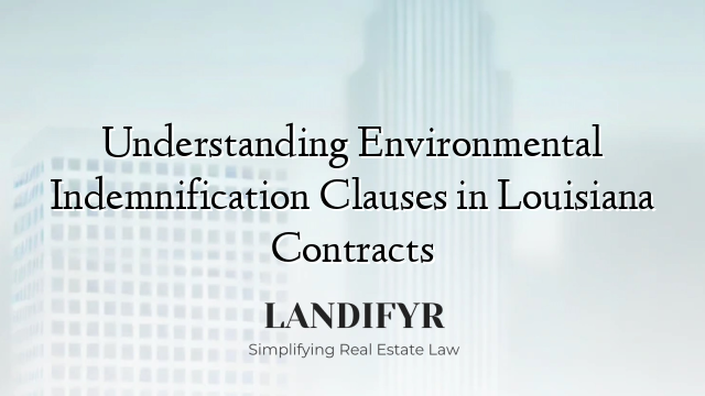 Understanding Environmental Indemnification Clauses in Louisiana Contracts