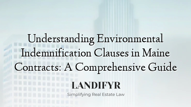 Understanding Environmental Indemnification Clauses in Maine Contracts: A Comprehensive Guide