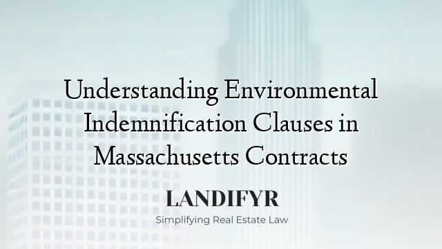 Understanding Environmental Indemnification Clauses in Massachusetts Contracts