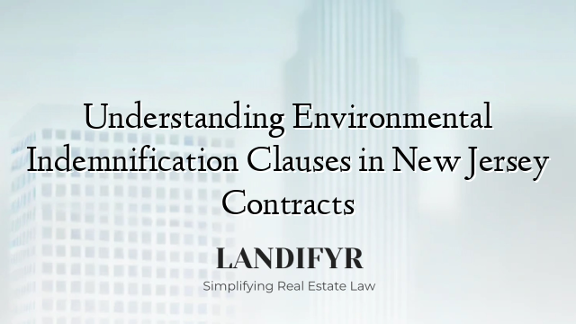 Understanding Environmental Indemnification Clauses in New Jersey Contracts