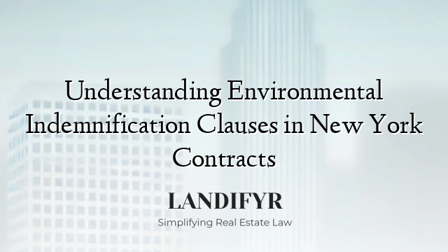 Understanding Environmental Indemnification Clauses in New York Contracts