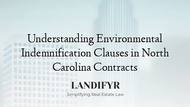 Understanding Environmental Indemnification Clauses in North Carolina Contracts