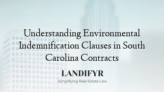 Understanding Environmental Indemnification Clauses in South Carolina Contracts