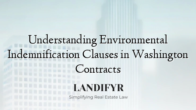 Understanding Environmental Indemnification Clauses in Washington Contracts