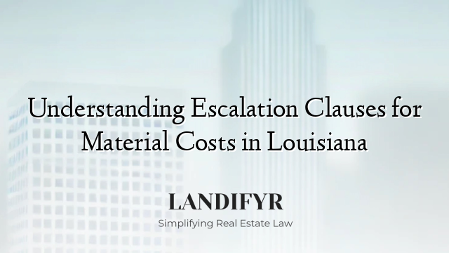 Understanding Escalation Clauses for Material Costs in Louisiana