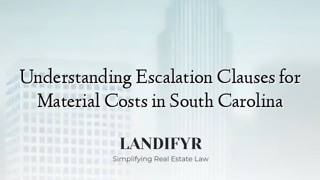 Understanding Escalation Clauses for Material Costs in South Carolina
