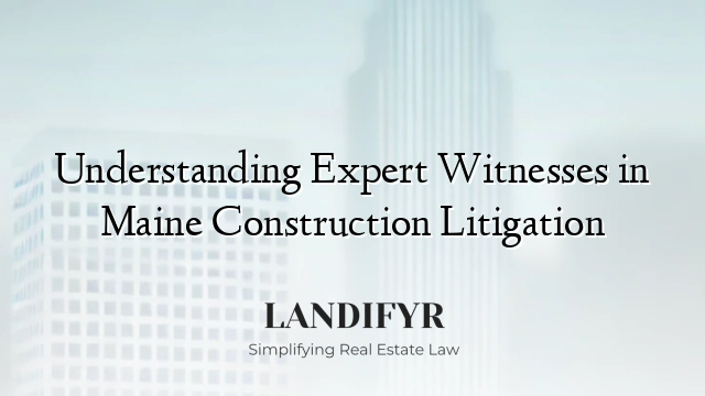 Understanding Expert Witnesses in Maine Construction Litigation