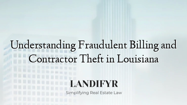 Understanding Fraudulent Billing and Contractor Theft in Louisiana