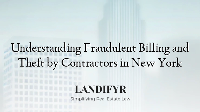 Understanding Fraudulent Billing and Theft by Contractors in New York