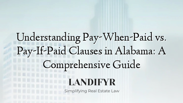 Understanding Pay-When-Paid vs. Pay-If-Paid Clauses in Alabama: A Comprehensive Guide