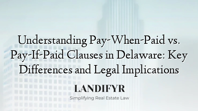 Understanding Pay-When-Paid vs. Pay-If-Paid Clauses in Delaware: Key Differences and Legal Implications