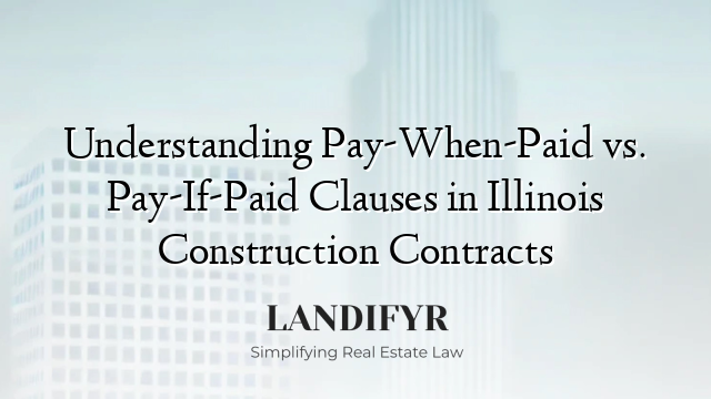 Understanding Pay-When-Paid vs. Pay-If-Paid Clauses in Illinois Construction Contracts