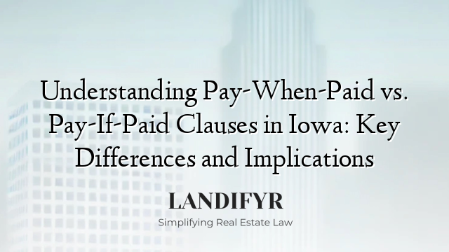 Understanding Pay-When-Paid vs. Pay-If-Paid Clauses in Iowa: Key Differences and Implications