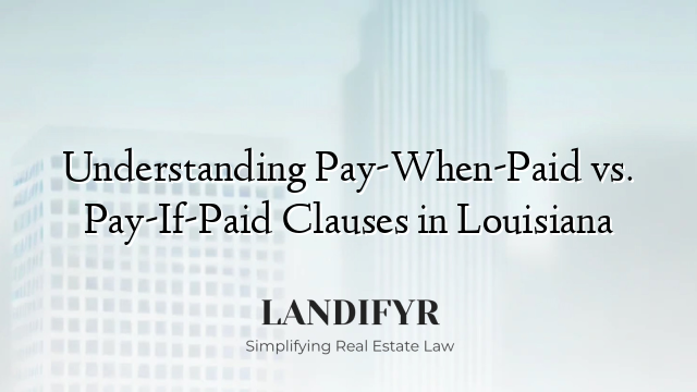 Understanding Pay-When-Paid vs. Pay-If-Paid Clauses in Louisiana