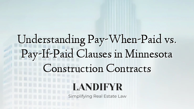 Understanding Pay-When-Paid vs. Pay-If-Paid Clauses in Minnesota Construction Contracts