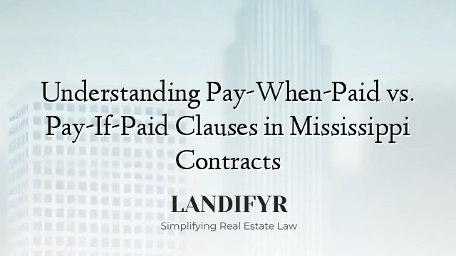Understanding Pay-When-Paid vs. Pay-If-Paid Clauses in Mississippi Contracts