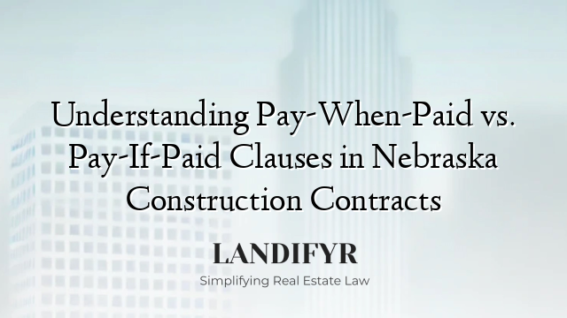Understanding Pay-When-Paid vs. Pay-If-Paid Clauses in Nebraska Construction Contracts