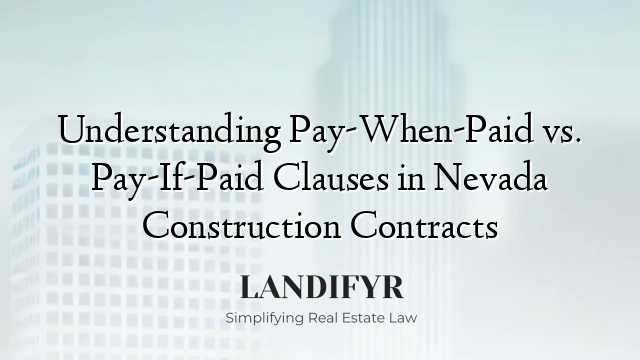 Understanding Pay-When-Paid vs. Pay-If-Paid Clauses in Nevada Construction Contracts