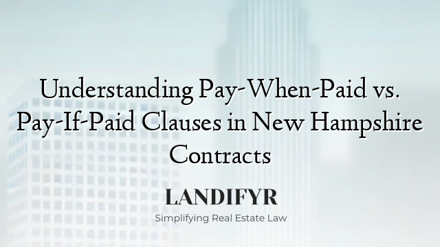 Understanding Pay-When-Paid vs. Pay-If-Paid Clauses in New Hampshire Contracts