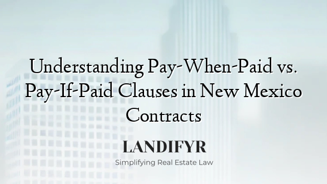 Understanding Pay-When-Paid vs. Pay-If-Paid Clauses in New Mexico Contracts