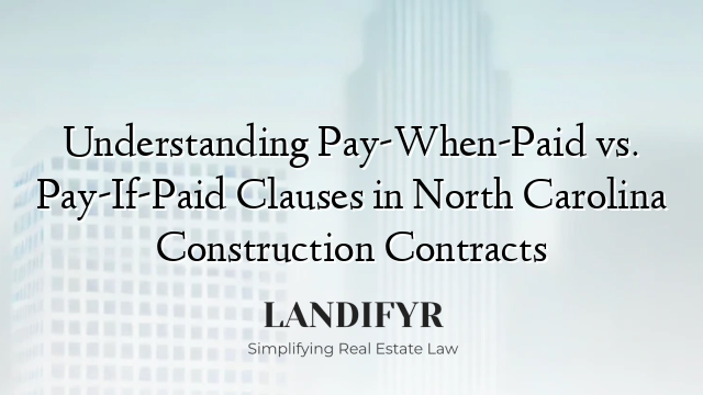 Understanding Pay-When-Paid vs. Pay-If-Paid Clauses in North Carolina Construction Contracts
