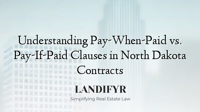 Understanding Pay-When-Paid vs. Pay-If-Paid Clauses in North Dakota Contracts