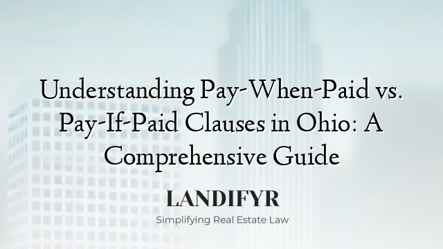 Understanding Pay-When-Paid vs. Pay-If-Paid Clauses in Ohio: A Comprehensive Guide
