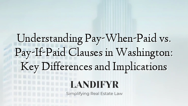 Understanding Pay-When-Paid vs. Pay-If-Paid Clauses in Washington: Key Differences and Implications