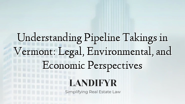 Understanding Pipeline Takings in Vermont: Legal, Environmental, and Economic Perspectives