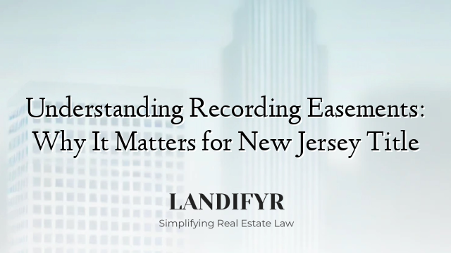 Understanding Recording Easements: Why It Matters for New Jersey Title