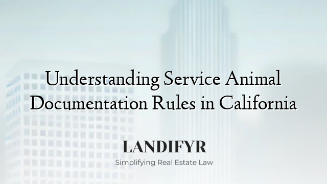 Understanding Service Animal Documentation Rules in California