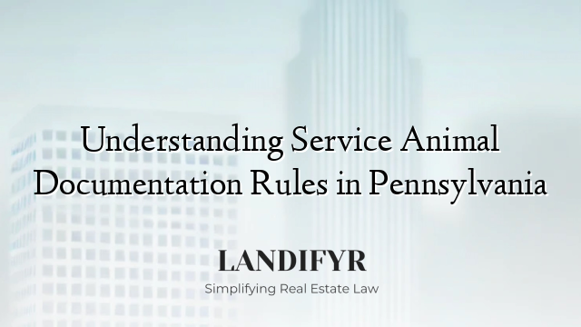 Understanding Service Animal Documentation Rules in Pennsylvania