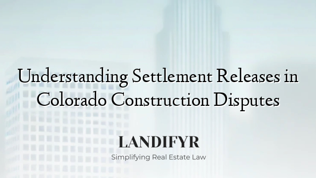 Understanding Settlement Releases in Colorado Construction Disputes
