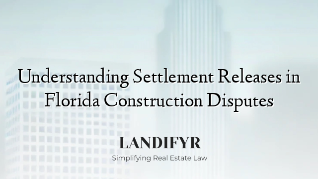 Understanding Settlement Releases in Florida Construction Disputes