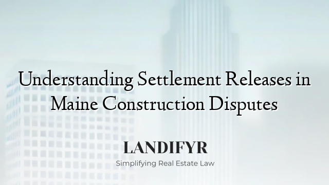 Understanding Settlement Releases in Maine Construction Disputes