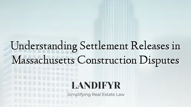 Understanding Settlement Releases in Massachusetts Construction Disputes