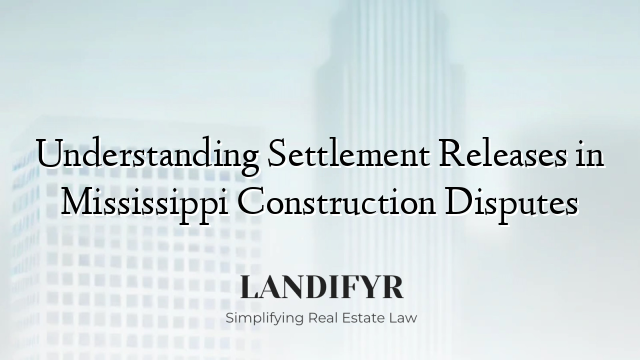 Understanding Settlement Releases in Mississippi Construction Disputes