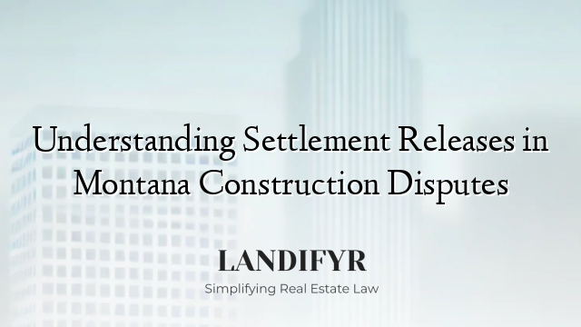Understanding Settlement Releases in Montana Construction Disputes