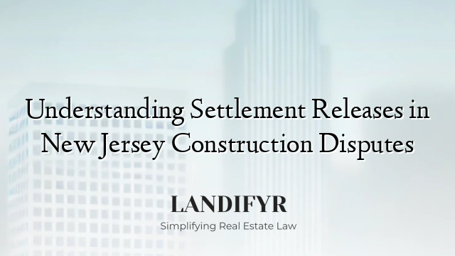 Understanding Settlement Releases in New Jersey Construction Disputes