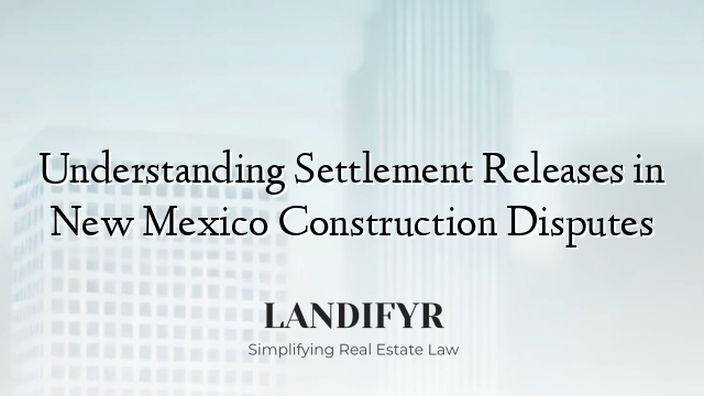 Understanding Settlement Releases in New Mexico Construction Disputes