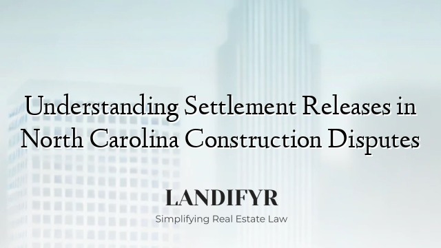Understanding Settlement Releases in North Carolina Construction Disputes