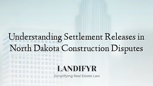 Understanding Settlement Releases in North Dakota Construction Disputes